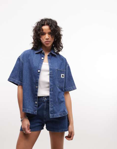 Camisa azul con lavado a la piedra de algodón Lovilia de Carhartt WIP (parte de un conjunto) - view 1