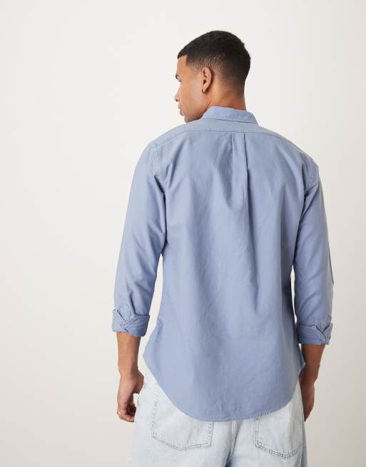 Camisa azul de corte ajustado con logo Icon de Polo Ralph Lauren, 3 de 4