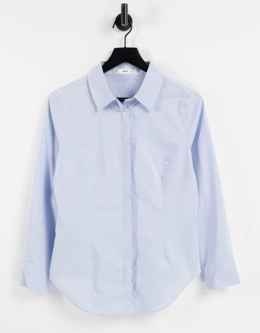 Camisa azul de corte masculino de Mango