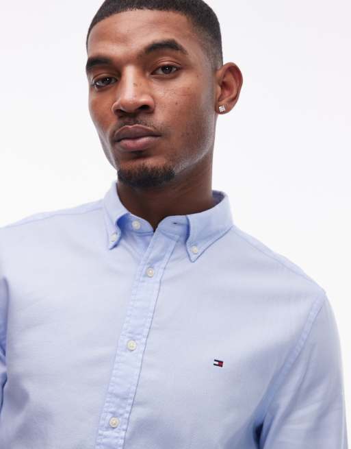 Camisa azul de corte slim de plumeti Flex de Tommy Hilfiger, 3 de 4