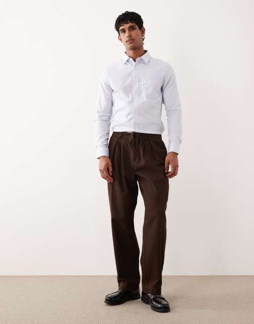 Camisa azul de corte slim de plumeti texturizado fácil de planchar de ASOS DESIGN, 2 de 5