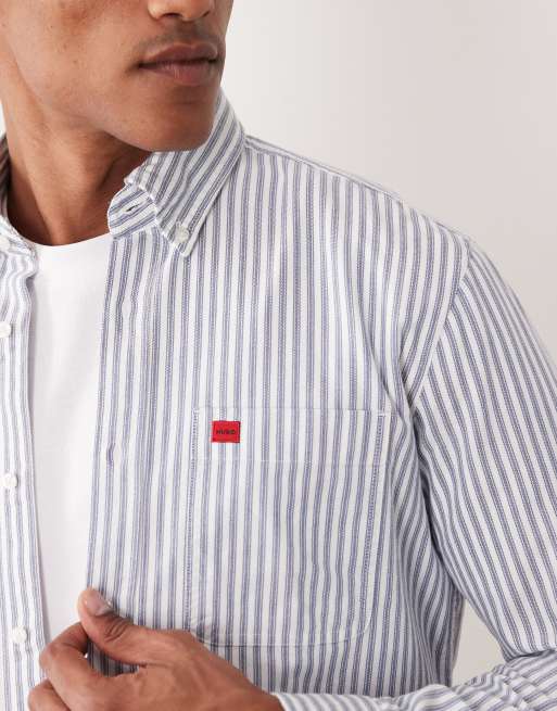 Camisa azul de corte slim Evito de HUGO Red, 5 de 5
