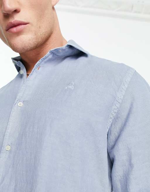 Camisa azul de lino Vintage de Scalpers
