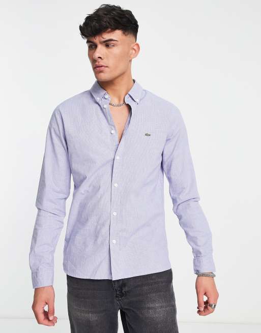Camisa azul de manga larga de Lacoste