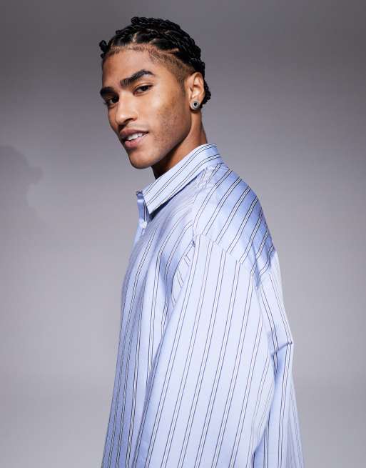 Camisa azul extragrande sin cierres de popelina de ASOS DESIGN, 4 de 5