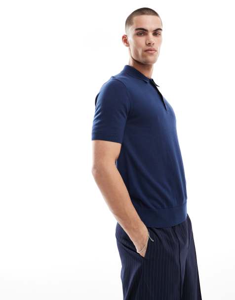 Camisa azul intenso de manga corta con cuello tipo polo de punto de Fred Perry - view 1