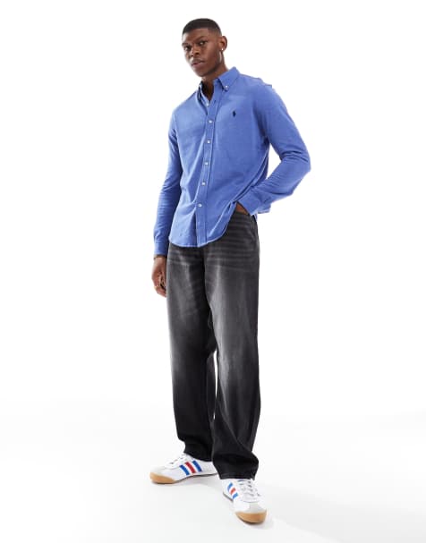 Camisa azul jaspeado con logo de icono de piqué de Polo Ralph Lauren - view 1