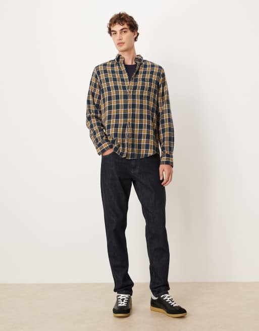 Camisa azul marino a cuadros de corte estándar de franela Windblown de GANT, 2 de 5