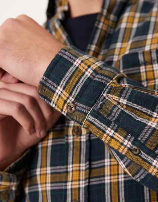 Camisa azul marino a cuadros de corte estándar de franela Windblown de GANT, 5 de 5