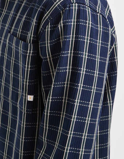 Camisa azul marino a cuadros de manga larga Wallasey de Farah, 5 de 5