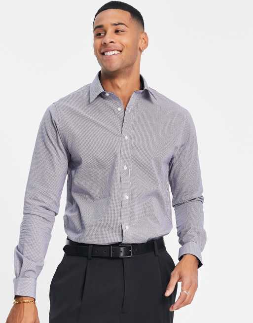 Camisa azul marino a cuadros ondulados de Ben Sherman