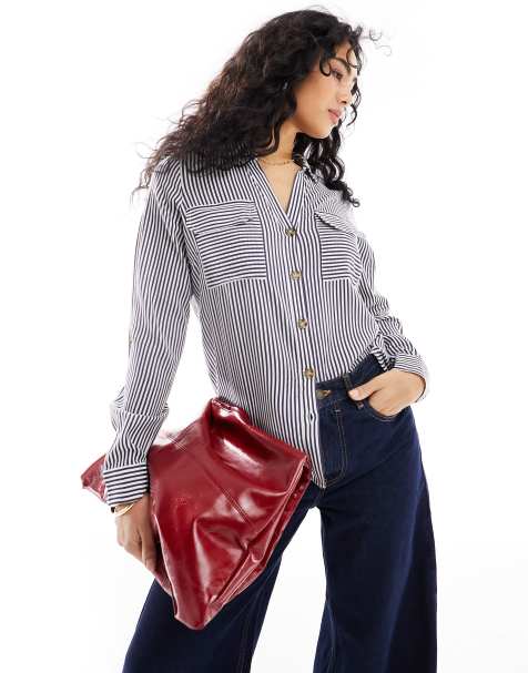 Camisa azul marino a rayas con bolsillo delantero de Vero Moda - view 1