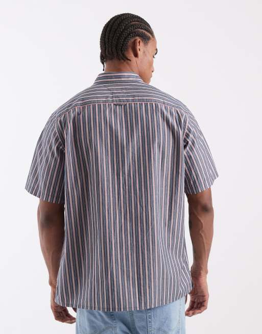 Camisa azul marino a rayas holgada de manga corta de Tommy Jeans, 5 de 5