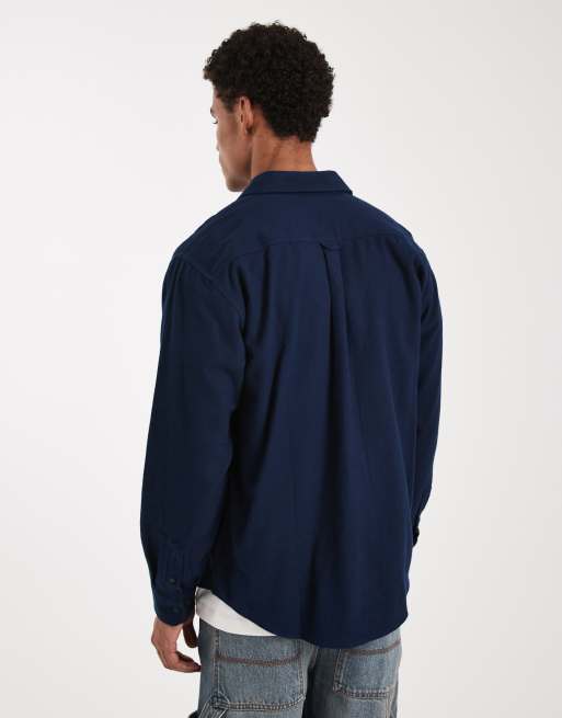 Camisa azul marino con botones de algodón de Threadbare, 4 de 5