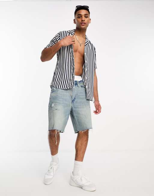 Camisa azul marino con cuello de solapas de Only & Sons , 3 de 4