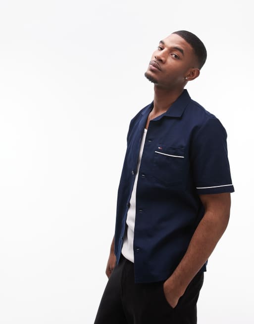 Camisa azul marino de estilo bolera de Tommy Jeans ASOS