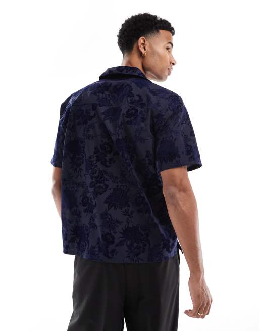 Camisa azul marino de jacquard de Twisted Tailor, 4 de 4