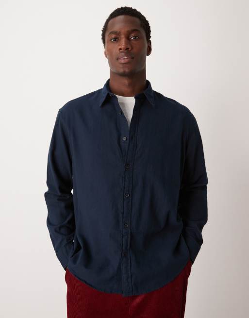 Camisa azul marino extragrande de Selected Homme