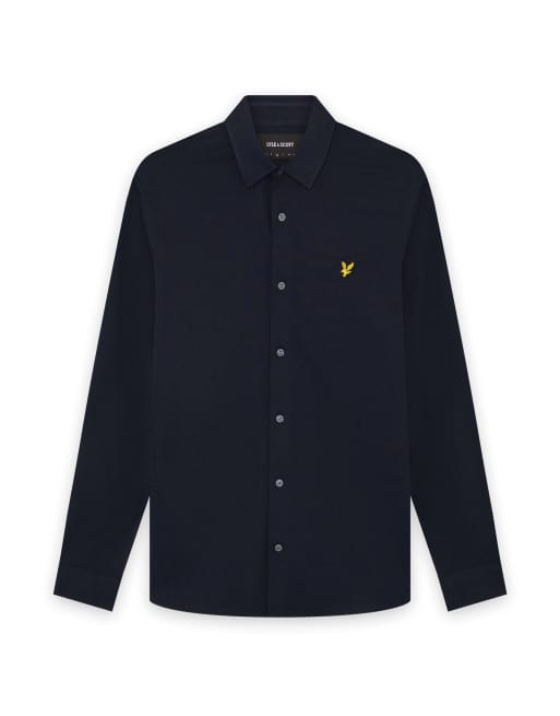 Camisa azul marino oscuro z271 de manga larga de piqué de Lyle & Scott, 5 de 5
