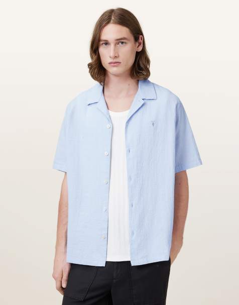 Camisa azul orilla de manga corta Valmer de AllSaints - view 1
