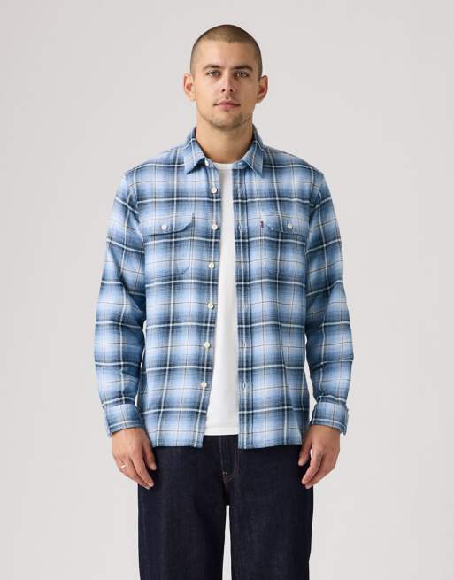 Camisa azul y color crudo a cuadros escoceses Walker Jackson Worker de Levi's