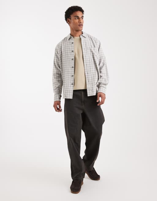 Camisa beis a cuadros de corte suelto de ONLY & SONS, 2 de 5