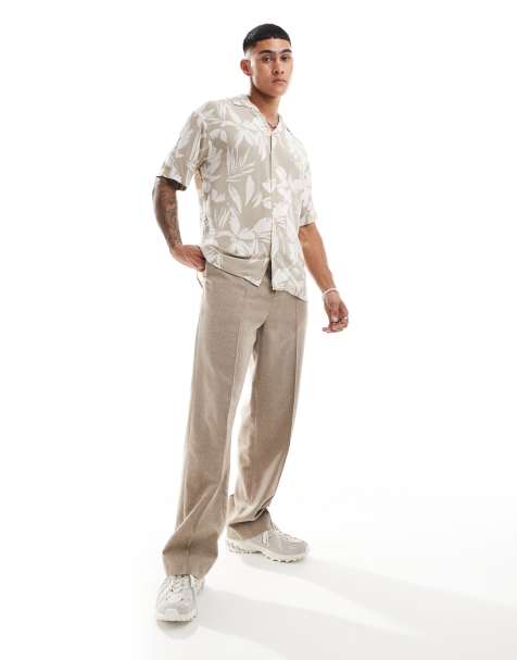 Camisa beis con cuello de solapas y estampado floral de Jack & Jones - view 1
