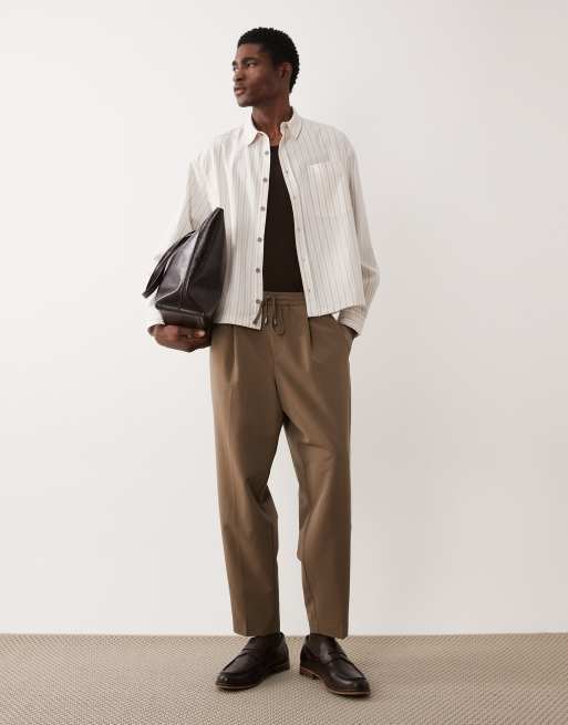 Camisa beis de corte cuadrado extragrande de ASOS DESIGN, 2 de 5
