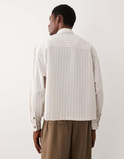 Camisa beis de corte cuadrado extragrande de ASOS DESIGN, 3 de 5