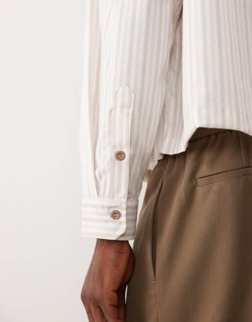 Camisa beis de corte cuadrado extragrande de ASOS DESIGN, 5 de 5