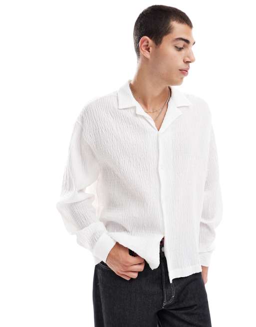 Camisa beis de corte cuadrado extragrande de sirsaca de ASOS DESIGN