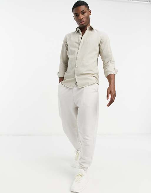 Camisa beis de lino de Selected Homme, 4 de 4
