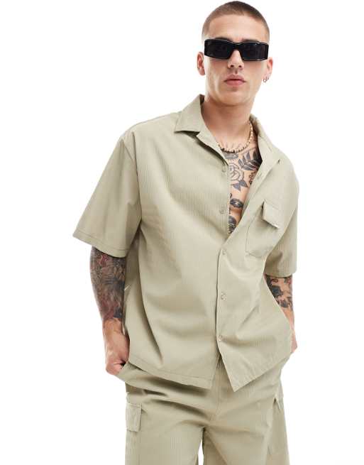 Camisa beis de tejido texturizado de Sixth June (parte de un conjunto)