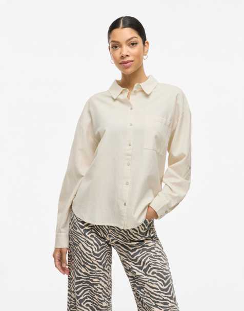Camisa beis muy claro melange de VILA - view 1