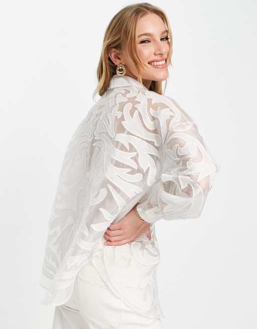 Camisa cheap organza blanca