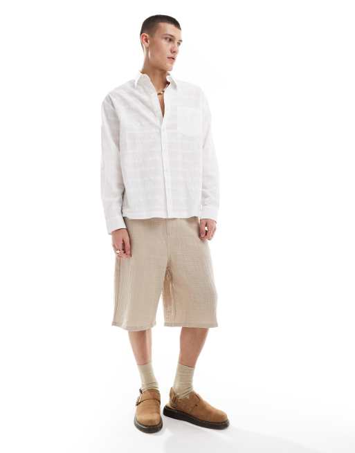 Camisa blanca con diseño bordado de tejido transparente de Reclaimed Vintage