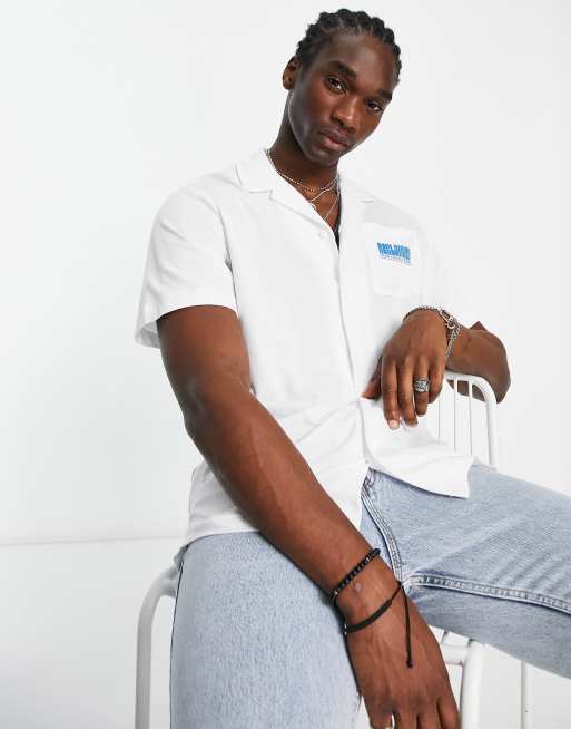 Camisa blanca con estampado en la espalda Surf Boat de Reclaimed Vintage ASOS