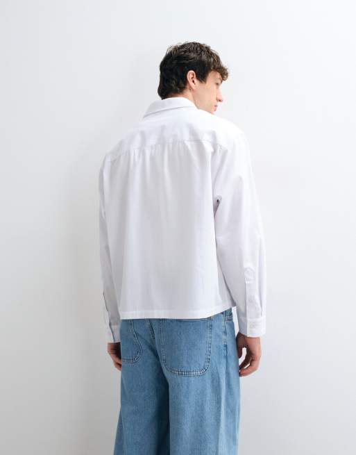 Camisa blanca de corte cuadrado extragrande de popelina de ASOS DESIGN, 5 de 5