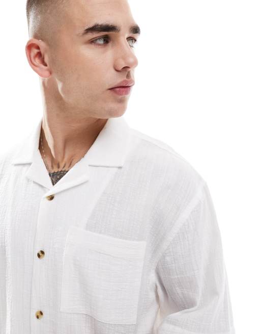 Camisa blanca de corte cuadrado y manga corta de bambula de Cotton On, 2 de 4