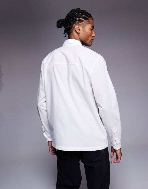 Camisa blanca de corte estándar con detalle bordado de ASOS DESIGN, 3 de 5