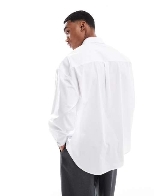Camisa blanca de corte extragrande voluminoso de popelina de ASOS DESIGN, 4 de 4