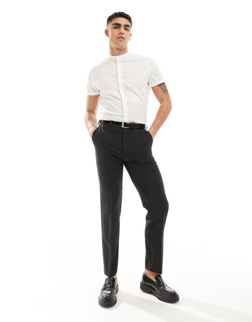 Camisa blanca de corte slim con cuello mao y mangas vueltas de ASOS DESIGN, 3 de 4