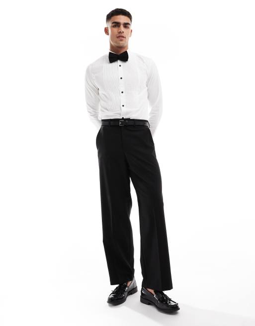 Camisa blanca de corte slim con detalle de pechera plisada de ASOS DESIGN, 4 de 4