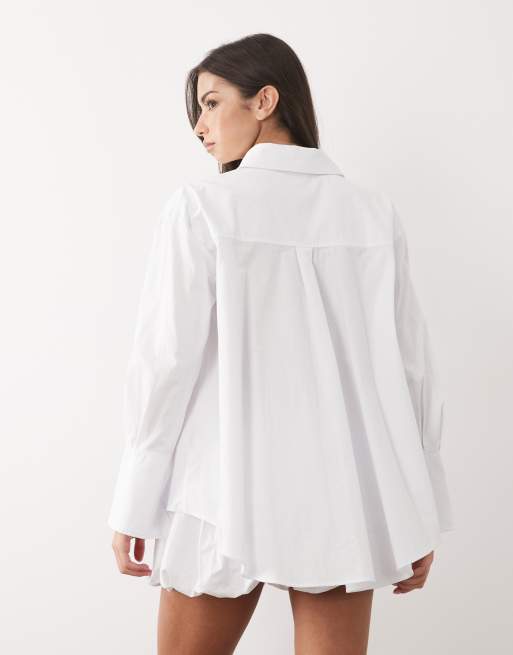 Camisa blanca de corte trapecio de popelina de ASOS DESIGN, 3 de 4