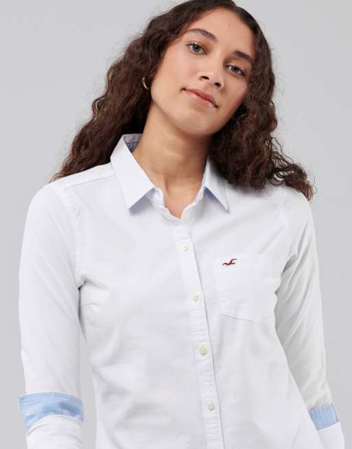 Camisa hollister blanca shop