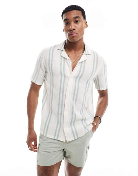 Camisa blanca de manga corta con detalles verdes de encaje de Hollister - view 1