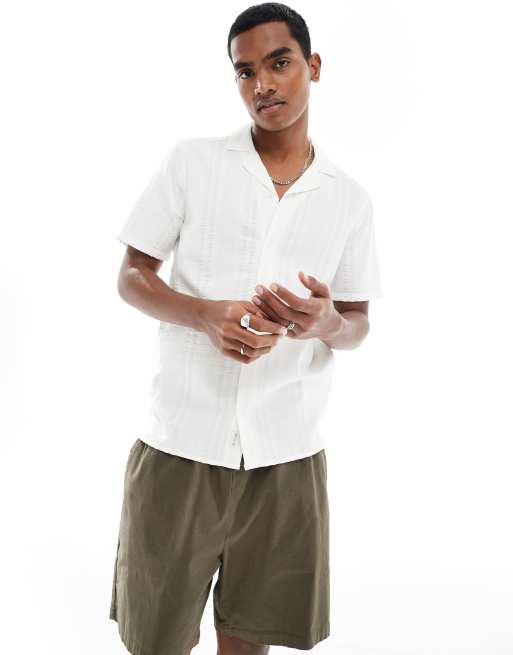 Camisa blanca de manga corta de Hollister