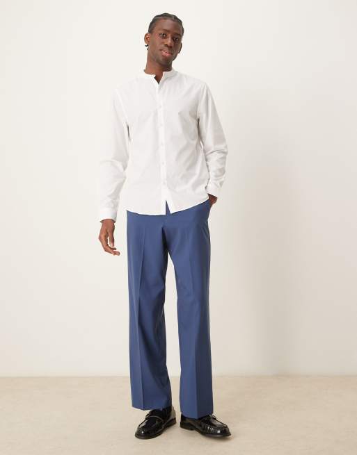 Camisa blanca de manga larga con cuello mao de New Look, 4 de 4