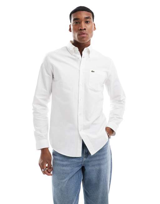 Camisa blanca de manga larga de Lacoste 