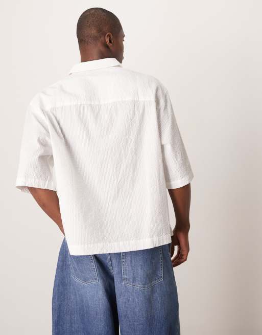 Camisa blanca de media manga y corte cuadrado extragrande sin cierres de sirsaca de ASOS DESIGN, 4 de 4